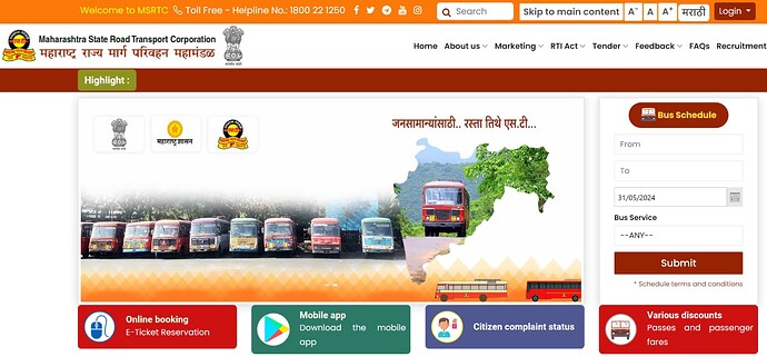 Register your complaints about bus services of MSRTC Maharashtra roadways