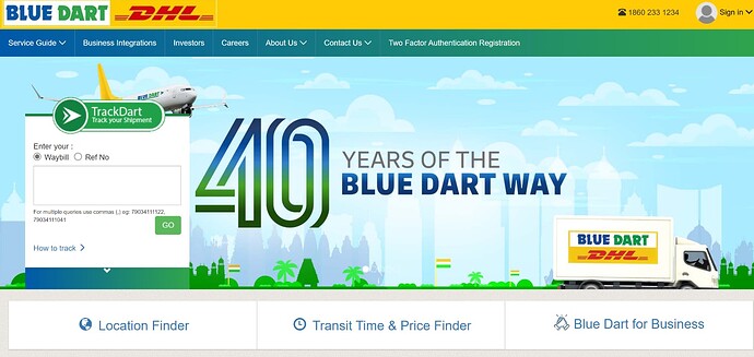 Blue Dart DHL Customer Support