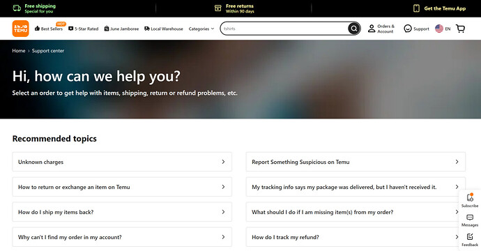 Temu Customer Support