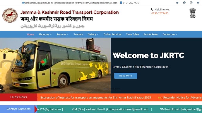 Register your bus complaint to J&K Roadways