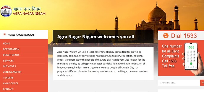 Register your civic complaints to Agra Municipal Corporation