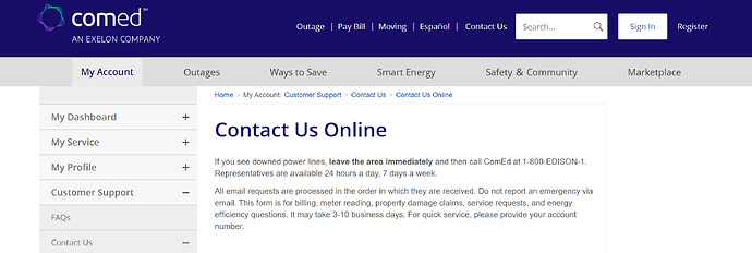 Make a utility complaint online to ComEd