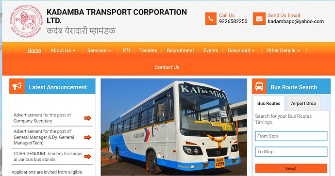 Register bus complaints to KTCL in Goa