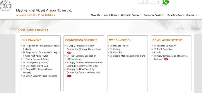 Register your complaints about electricity services of MVVNL