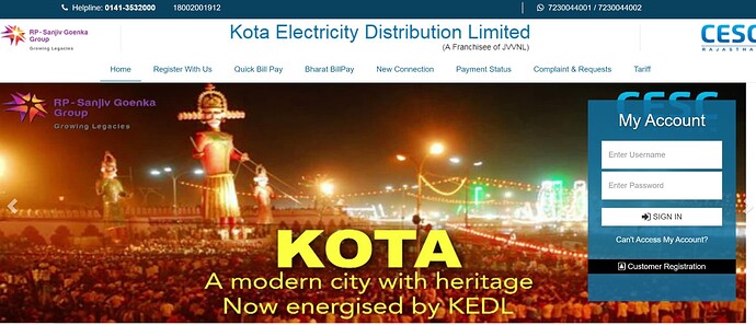 Customer Support of KEDL, Kota Electricity Board