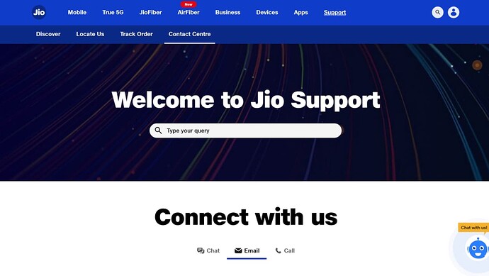 Contacting Jio Support