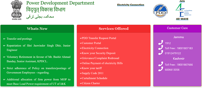 Register your electricity complaints to Customer Support of JKPDD electricity board