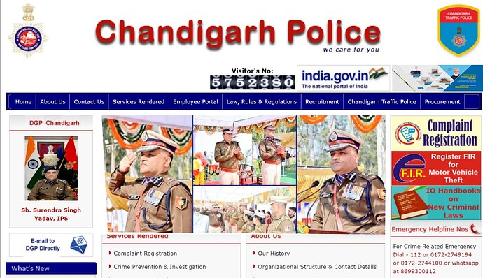 Register your police complaint to Chandigarh Police