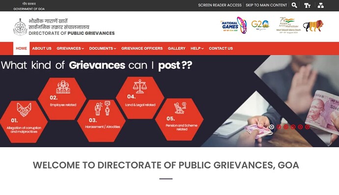 Register your complaints about government offices to Directorate of Public Grievances