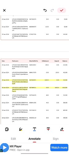 This is a screenshot of a bank statement with transactions from January 2024. (Captioned by AI)