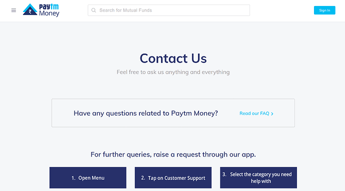 Paytm Money Customer Support