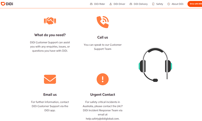 DiDi Cabs Customer Support