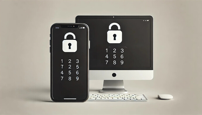 Password and login security on smartphone and desktop computer devices.