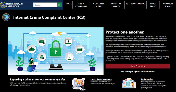 File a cybercrime complaint to FBI