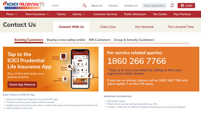 ICICI Prudential Life Insurance Customer Support